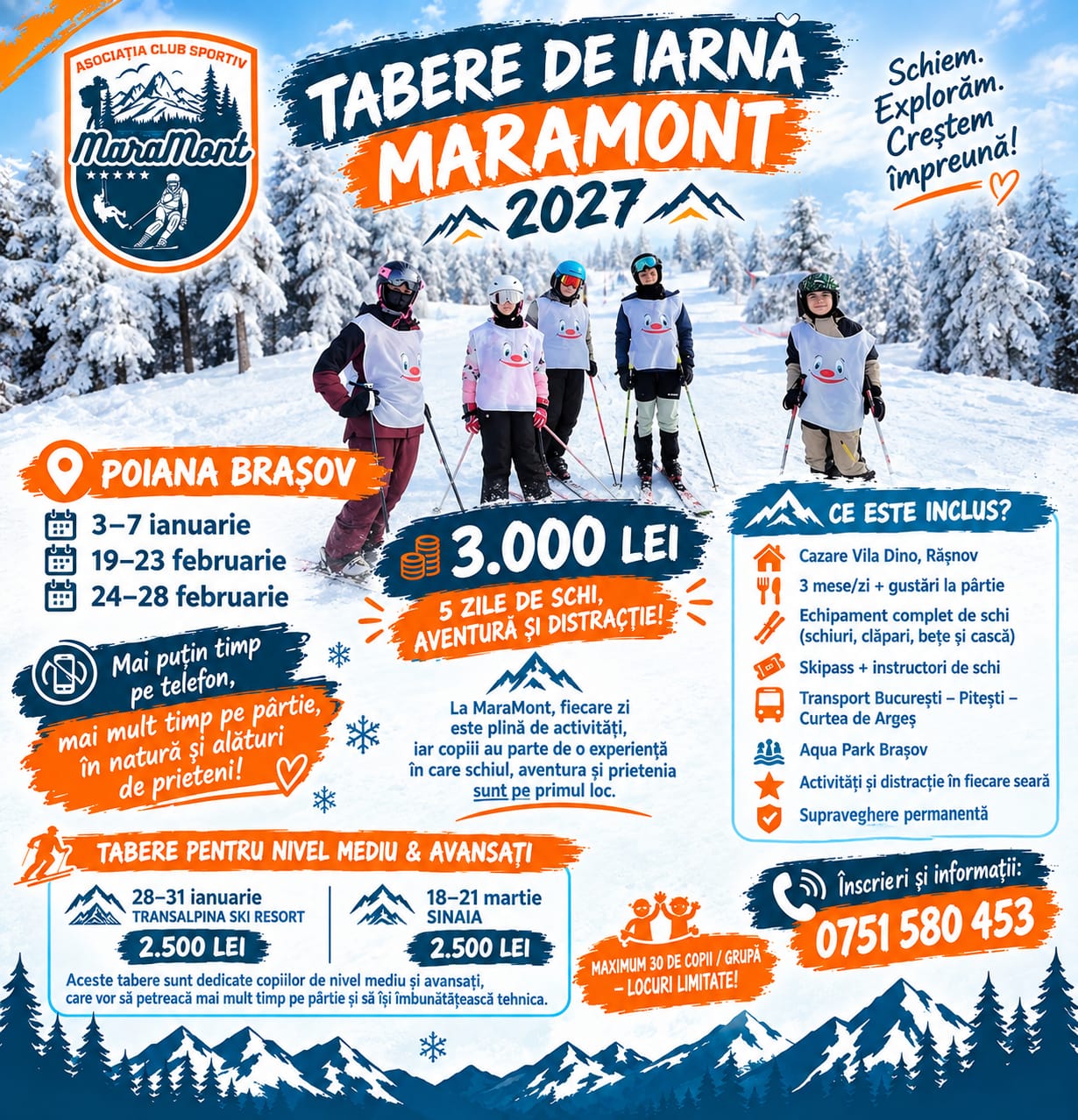 Taberele de iarnă MaraMont 2027: au început înscrierile pentru o nouă aventură pe pârtie